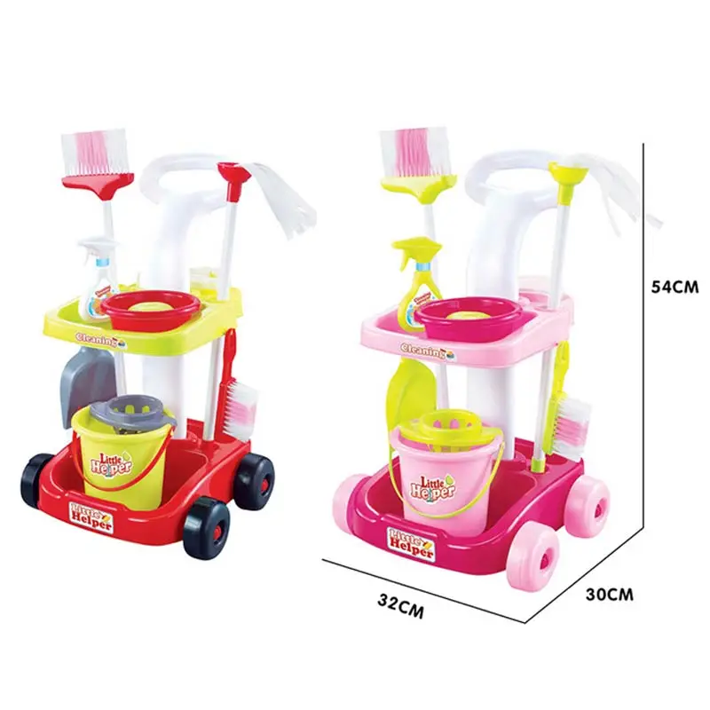 1 Set Bambini I Bambini Gioco di Ruolo Giocattolo di Simulazione Kit di Pulizia Multi-funzionale di Plastica di Sicurezza EIG88