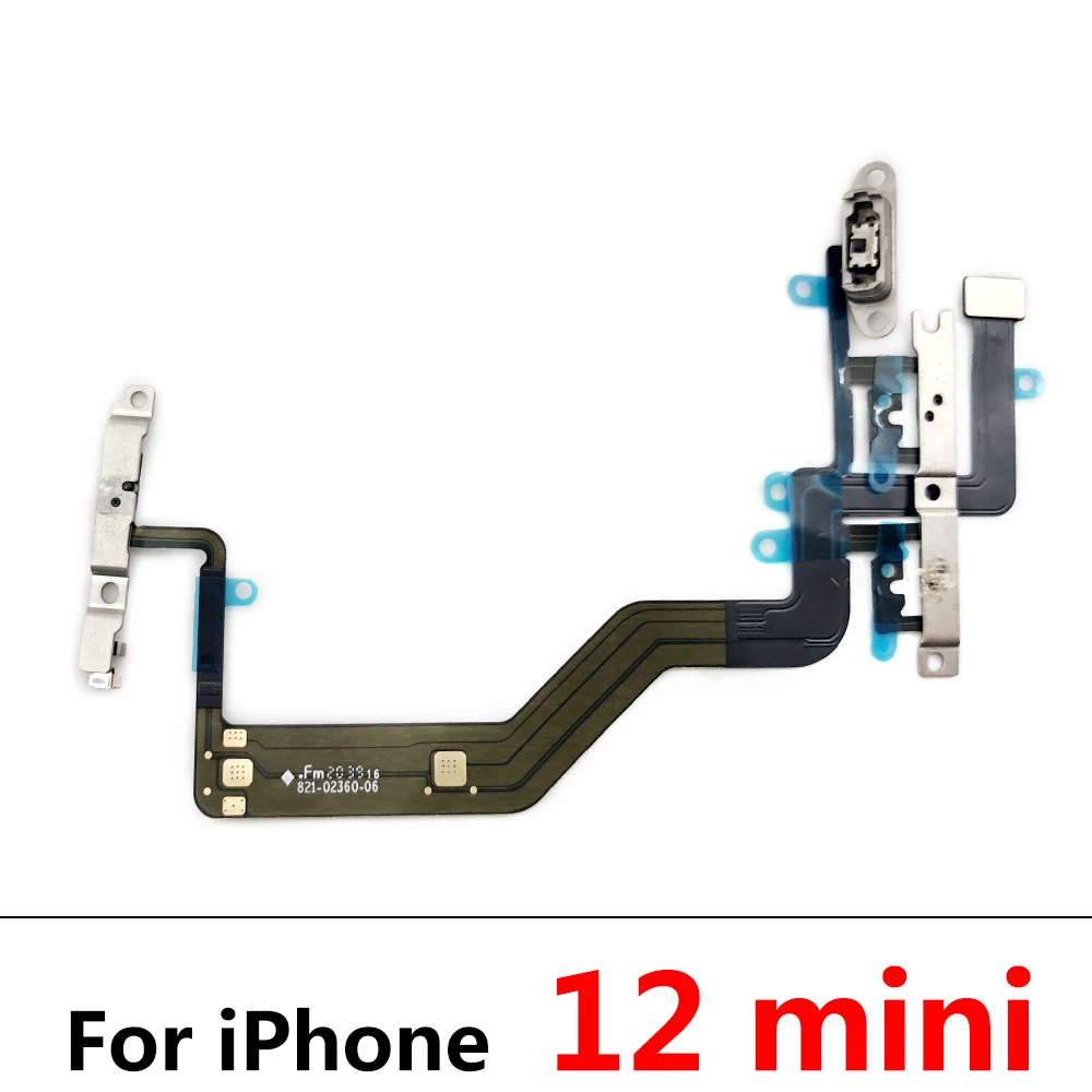 New Mute and Volume Power Buttons key Switch On Off  Flex Cable For Iphone 11 12 Pro Max 12 mini Replacement Parts