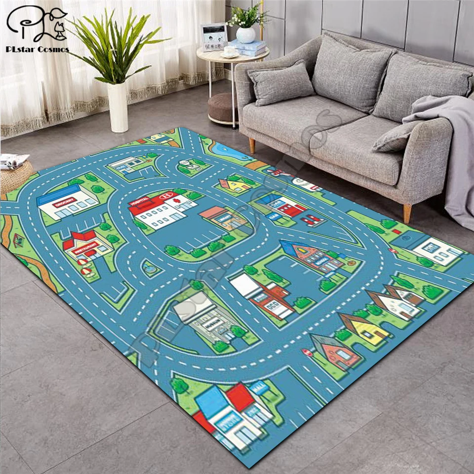 

Crawling mat Fantasy fairy Cartoon Kids Play Mat Board Game mat map Large Carpet for Living Room Cartoon Planet Rugs Maze -14