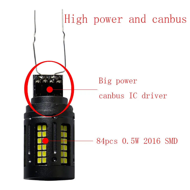 Canbus NO Error 24W 2A 1156 ba15s 84 SMD 2016 PY21W BAU15S 3156 7440 W21W Car LED white amber red Car DRL Turn Signal Light 12V