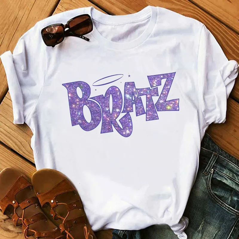 Y2k Aesthetic t-shirt women harajuku Bratz letter t shirt for women tops 2020 fashion short sleeve Summer gothic female T-shirt