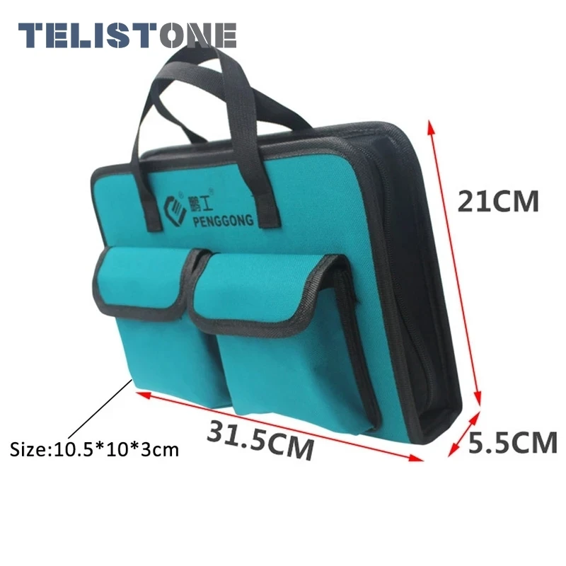 Tas Alat Organizer Portabel 600 Tas Penyimpanan Kain Oxford Alat Multifungsi Kantong Saku Alat Listrik Tas Alat Organizer