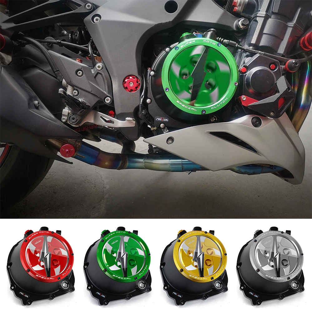 For Kawasaki Z1000 Z 1000 Engine Clear Clutch Cover Protector Guard Motorcycle Z1000 2010 2011 2012 2013 2014 2015