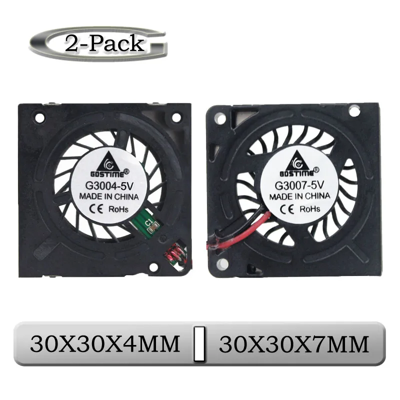 

2 Piece Gdstime DC Blower 3cm 30mm 30X30X7mm 30X30X4mm 5V Small Mini Cooling Fan 30X04 30X07 2pin 0.2A Blower Cooling Cooler Fan