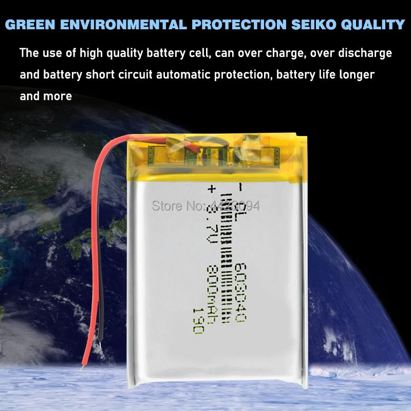 3.7V 800Mah 603040แบตเตอรี่ลิเธียมไอออน Li-Polymer สำหรับแผ่น DVD E-Book ชุดหูฟังบลูทูธแบตเตอรี่แบบชาร์จไฟได้ Accumulator