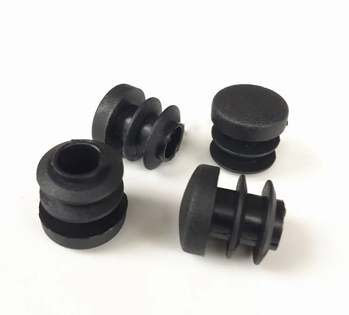 Black Curved surface Plastic Round Caps Inner Plug 16-35mm Protection Gasket Dust Seal End Cover Caps For Pipe Bolt Furniture