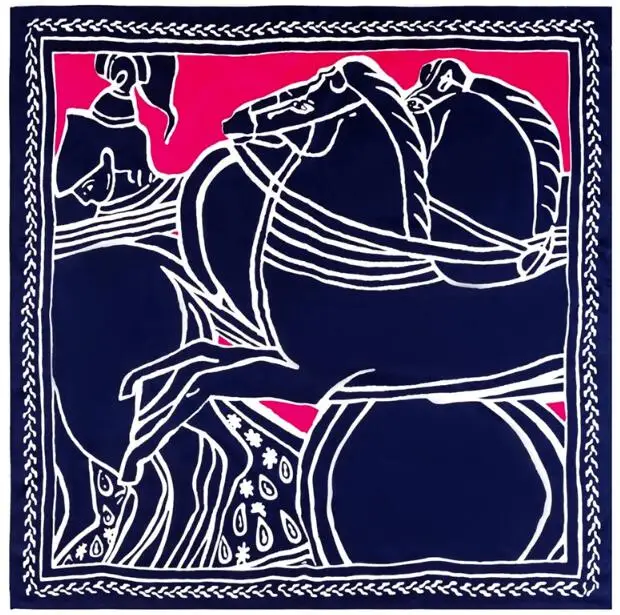 

Manual Hand Rolled Twill 90cm Silk Scarf Women Horse Print Square Scarves Echarpes Foulards Femme Wrap Lady Bandana Hijab