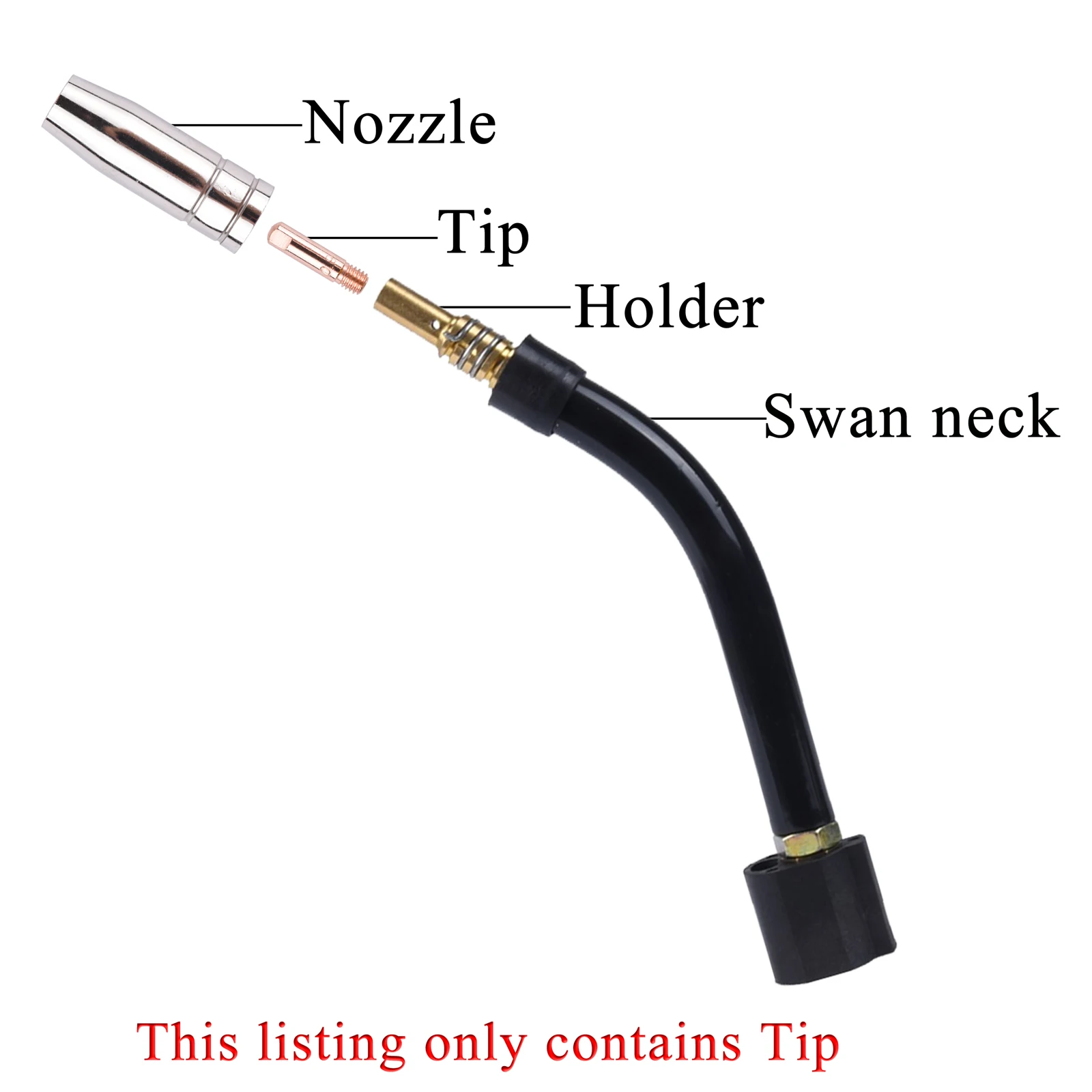 20/40Pcs MB 15AK Contact Tips Gas Nozzle Consumables M6*25mm 0.6 - 1.2mm Welding Torch Gun Co2 MIG/MAG Accessories