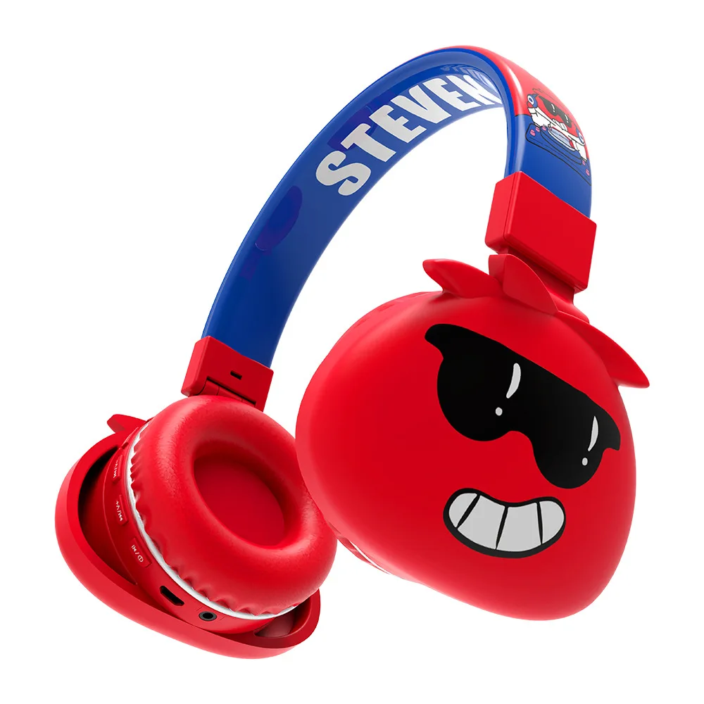 Wireless headphones Cute Monsters Kids Headset Bluetooth 5.0 support SD Card Audio Cable Children's earphone for Boy Girl Gift