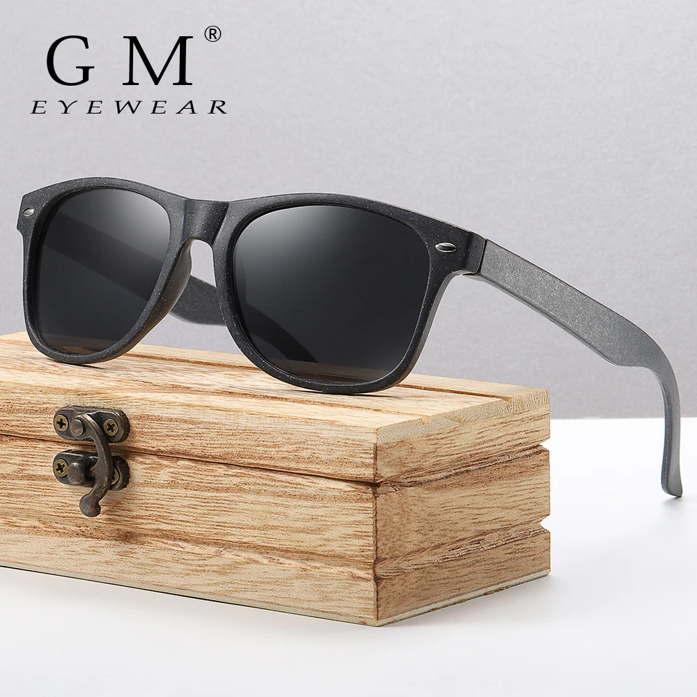 GM Polarized Wooden Straw Sunglasses Can Be Decomposed Natural Material S7061