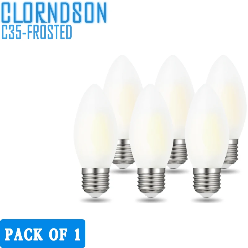 CLORNDSON Dimmable C35 LED 2W 4W 6W 8W Edison E26/E27 Spotlight Frosted Candle Lamp 110V 220V Filament Bulbs Chandelier lighting