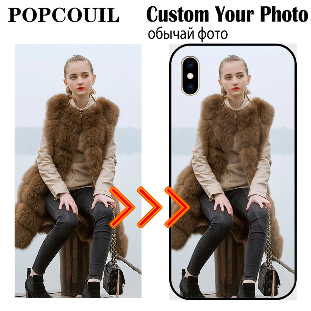 POPCOUIL for VIVO S6 V15 S1 S5 X21 X30 X9 PRO PLUS Customized Design Picture Photo Custom Case Leather Cover Soft TPU Phone Case