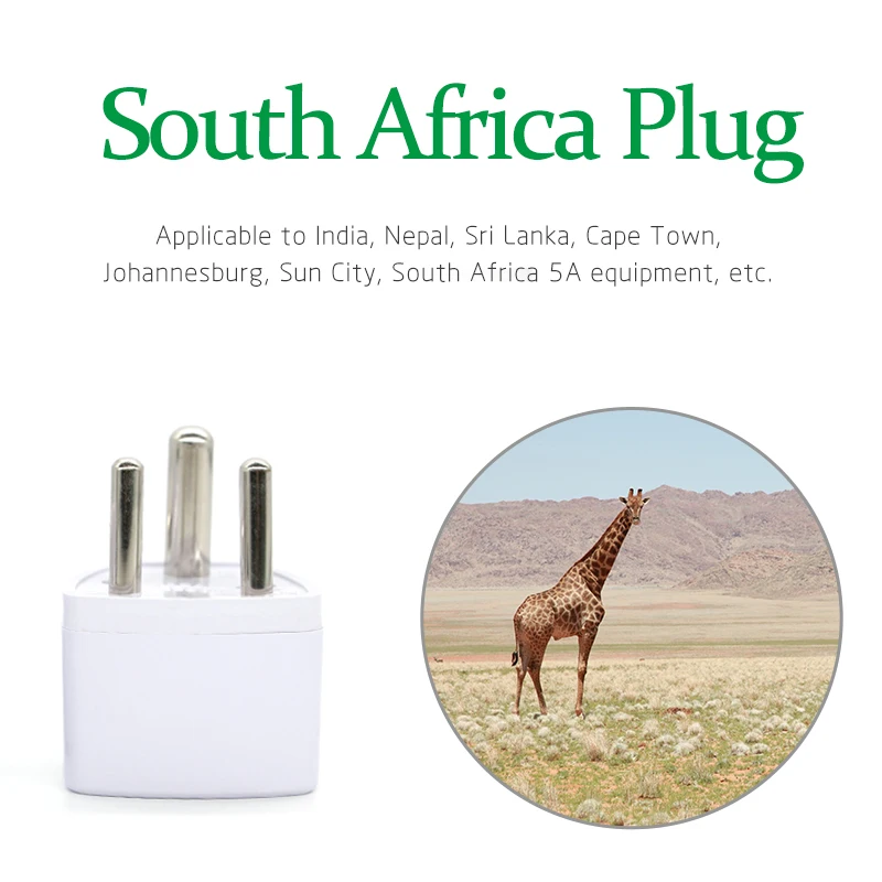 Adaptador de enchufe Universal de 3 pines para viajes, toma de corriente multifunción para Reino Unido, EE. UU., UE, AU, Sudáfrica, India, 1 unidad