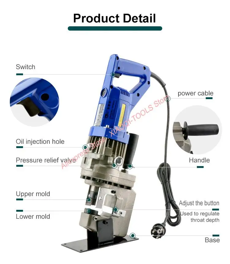 Electric Hydraulic Rebar Cutting Pliers Electric Steel Cutter RC-16 4-16MM 220V