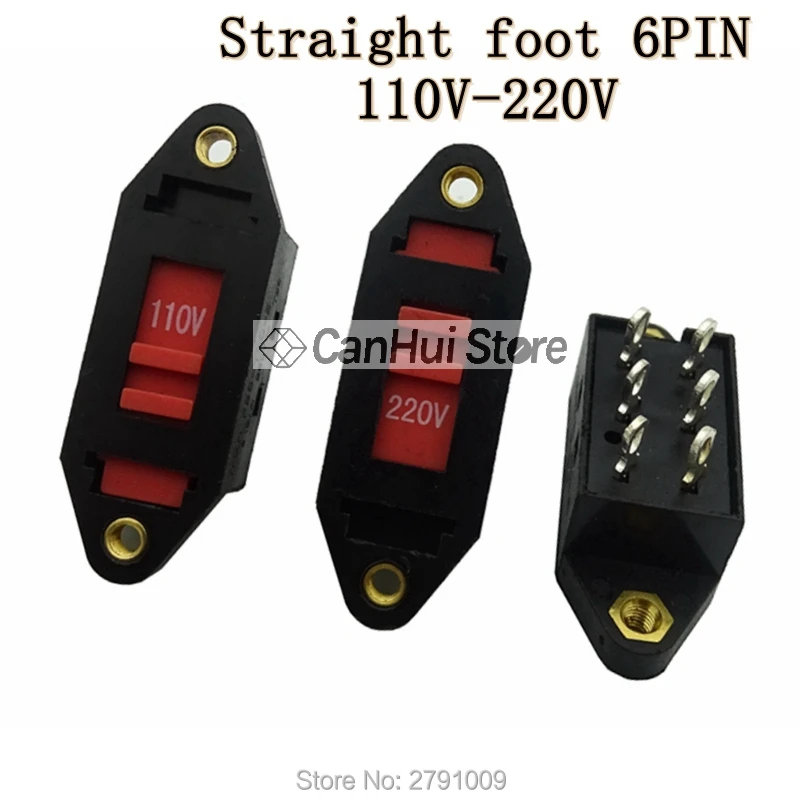 5PCS 3PIN 6PIN voltage conversion switch 110 v - 220 - v bending straight the feet 115 v to 230 v slide switch Toggle switch