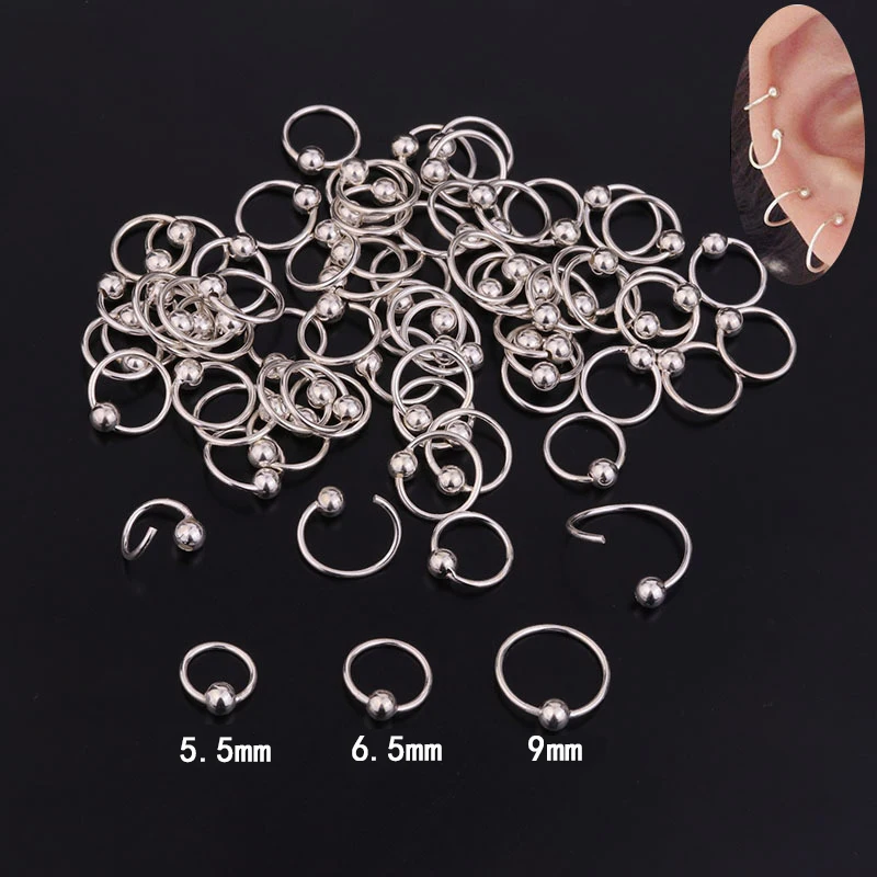 1pc Fake Nose Ring Septum Hoop Earring Piercing Silver Color Clip Cartiliage Helix Ear Tragus Daith Eyebrow Women Body Jewelry