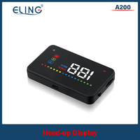 ELING OBD2 HUD 3.5 Inches for Car Light Sensor Voltage Water Temperature Fatigue Driving Alarm RPM Speed