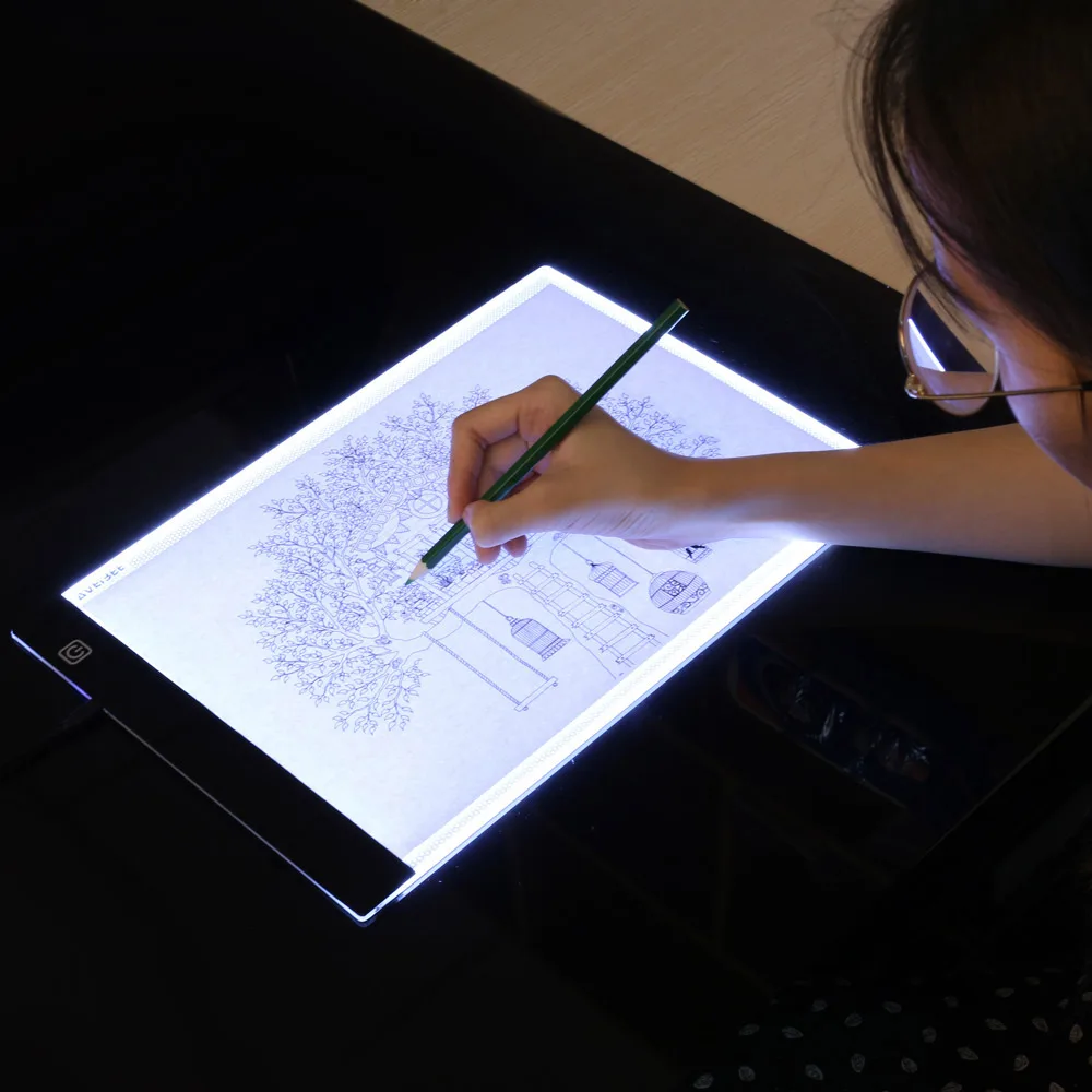 LED Electronic Whiteboard A4 light Pad Drawing Tablet Tracing Pad Sketch Book Blank Canvas for Painting Watercolor Acrylic Paint