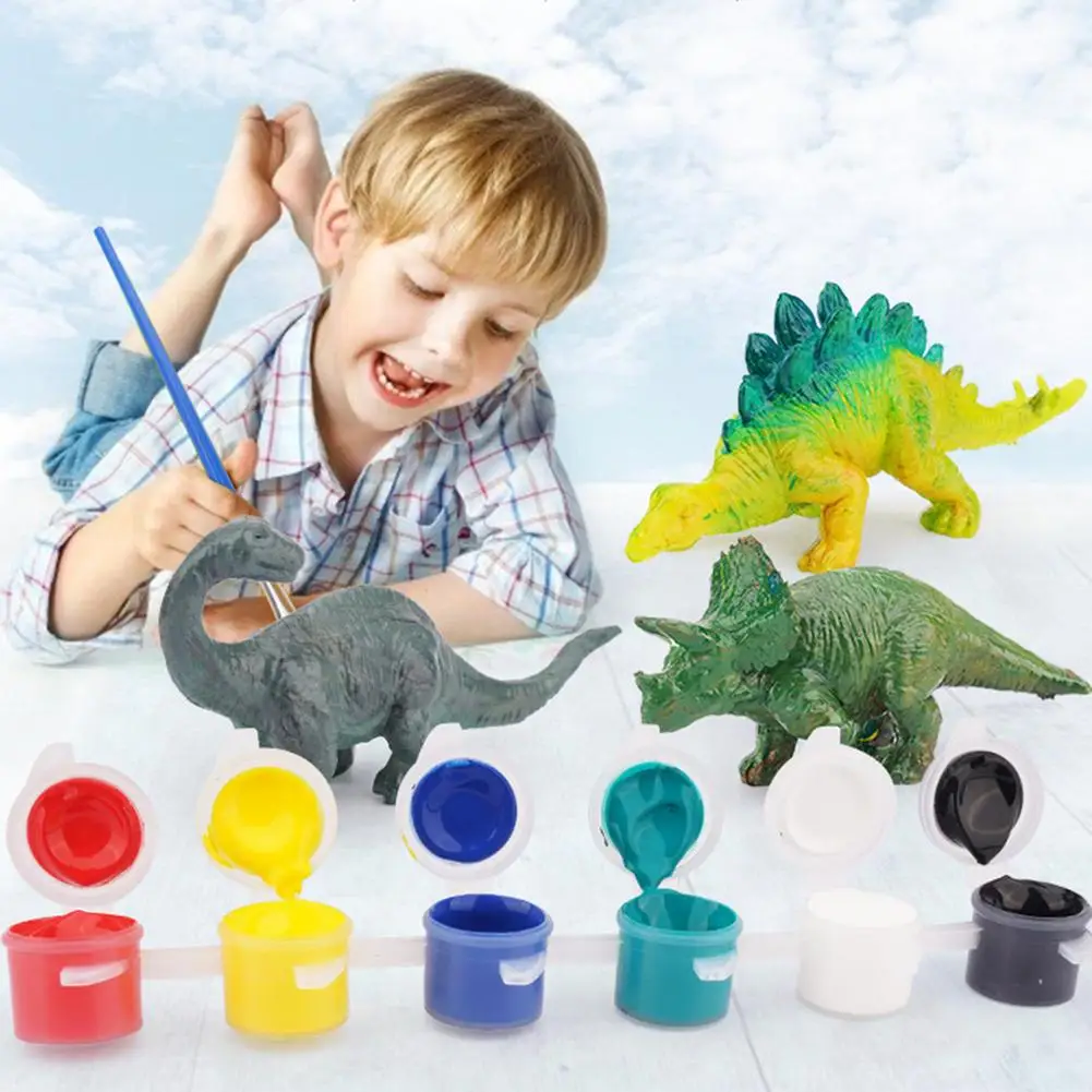 DIY Coloring 3D Painting Mini Animal Dinosaur Pterosaur Stegosaurus Ankylosaurus Model Drawing Graffiti Kids Children Toys