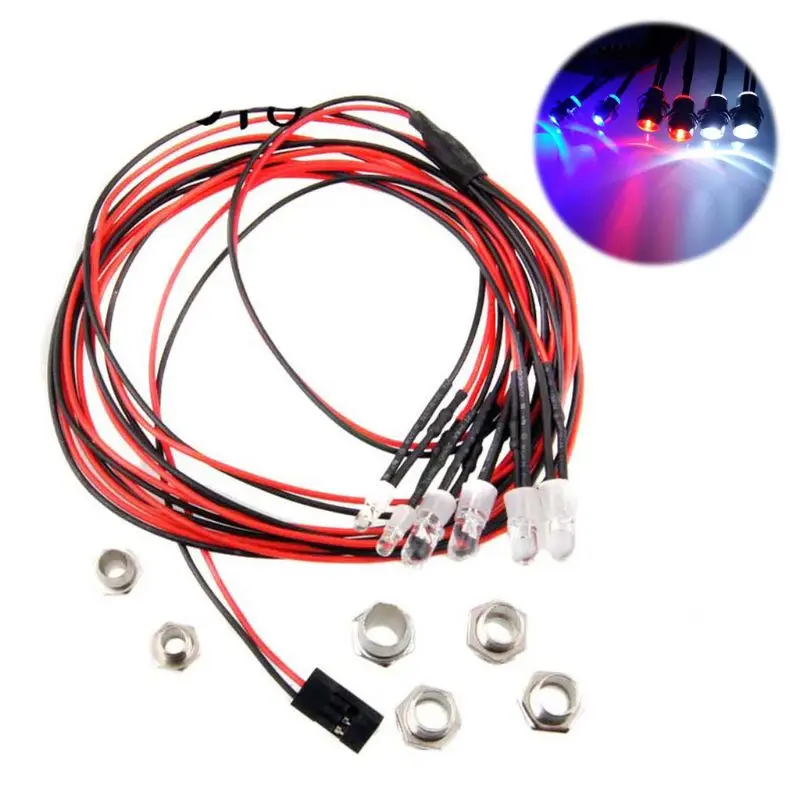 Model Car Upgrade Modified Parts Accessories LED Car Light 4/6 Lights 5mm Lamp Beads for 1/10 RC Car