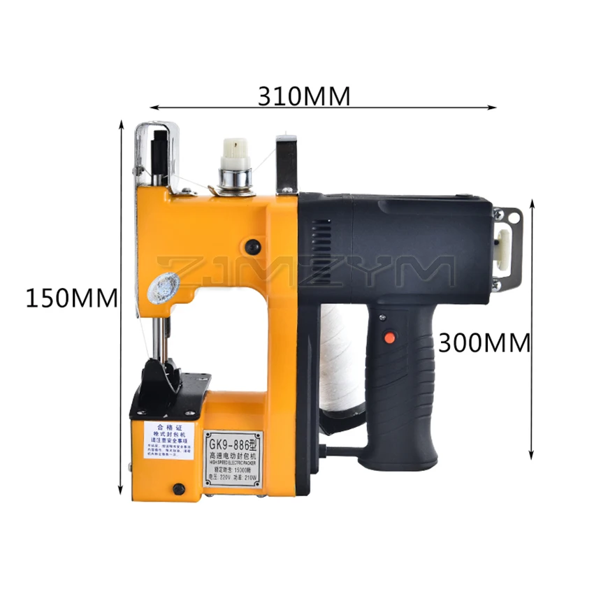 GK9-886จักรเย็บผ้าไฟฟ้าแบบพกพาเครื่องซีลความเร็วสูงทอเครื่องซีลถุงบรรจุเครื่อง220V 210W