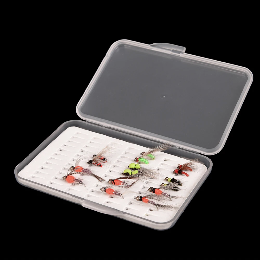 Waterproof Fly Fishing Lure Bait Trout Flies Storage Box Case Container Transparent Ultra-thin Fly Hook Box Fishing Tackle