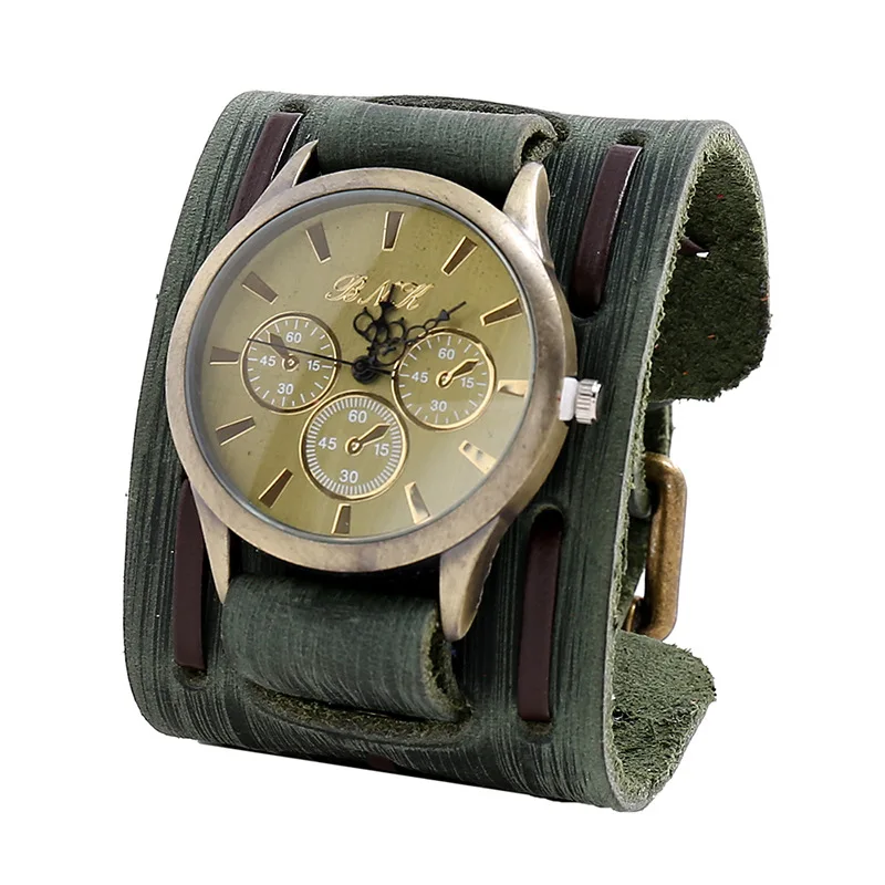 Men's Punk Retro Decorative Wide Strap Watch