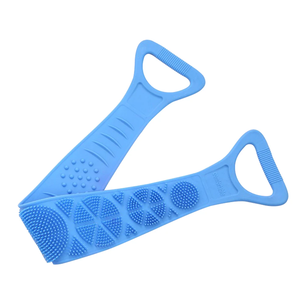 Brosse de bain en silicone pour le dos, épurateur doux, ceinture de bain en luffa, accessoires de massage extensibles pour le corps