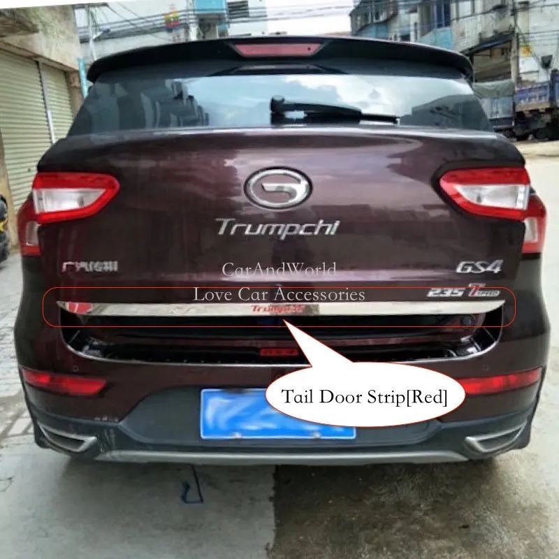 

For Trumpchi GS4 2015-2019 Stainless Steel Rear Guard Bumper Strips Tail Door Trims Garnish Frame Cover Car Exterior Accessories