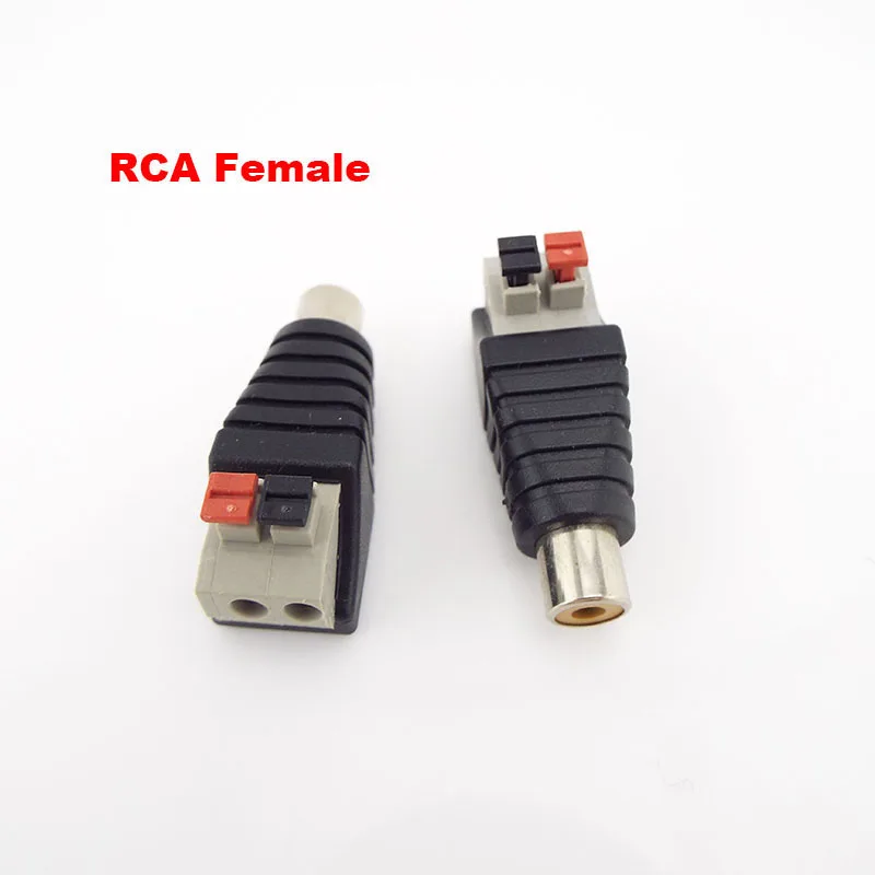 Wtyczka DC RCA męskie złącze żeńskie 5.5x2.1mm przewód głośnikowy A/V kabel do Audio naciśnij zacisk wtykowy Adapter wtyczka Jack hurtownie H1