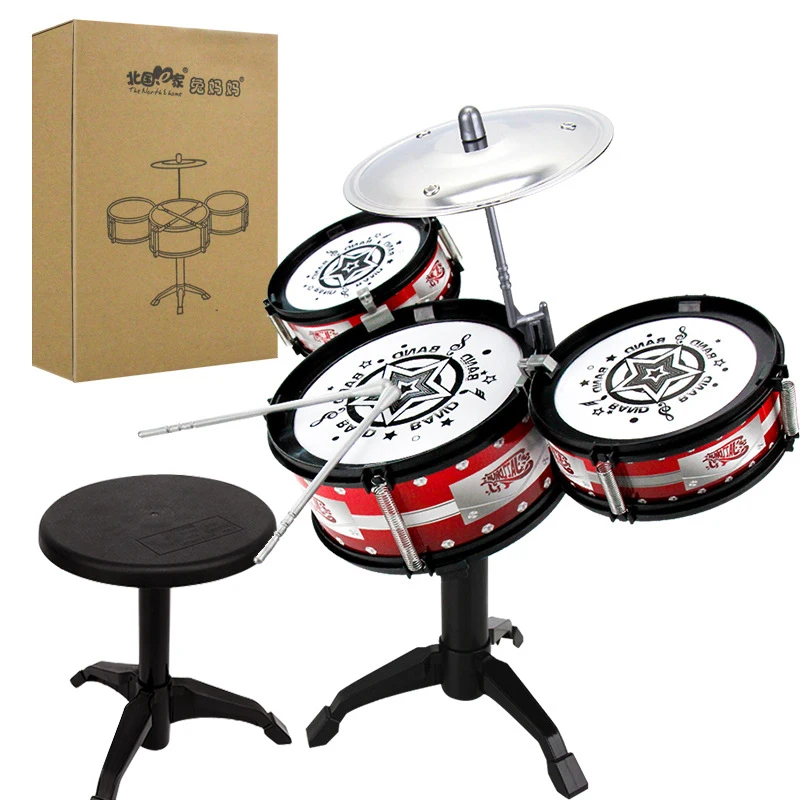 Simulation Drum Set Junior Drums Kit Jazz Drums Percussion Musical Instrument Wisdom Development Toys For Children Kid Gifts