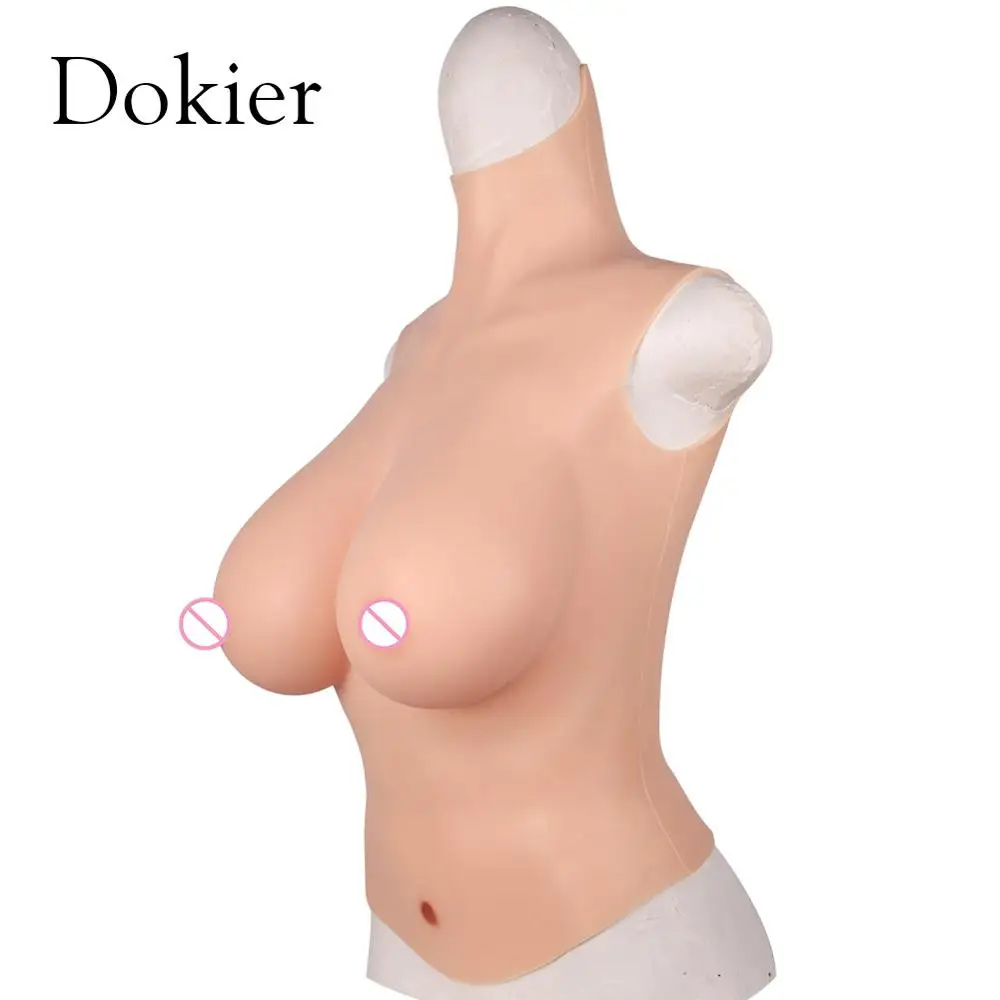 Dokier Huge Realistic Silicone Breast Forms Big Fake Chest Boobs Crossdressing for Crossdresser Transgender Breastplate Halfbody