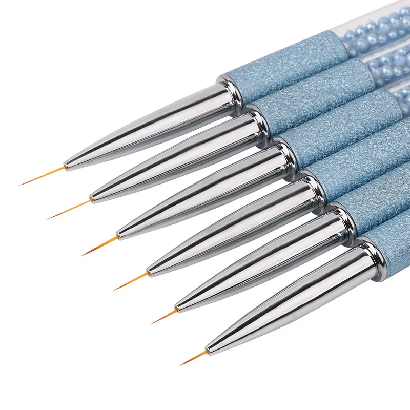 Blaue Perle Strass Acryl Nail Art Stift Tipps 3D Malerei Zeichnung Liner UV Gel Pinsel Maniküre Werkzeug für den professionellen Einsatz – Detail 3