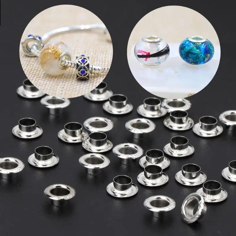 30Pcs 925 Silver Smooth Beads Large Hole Beads For Jewelry Making