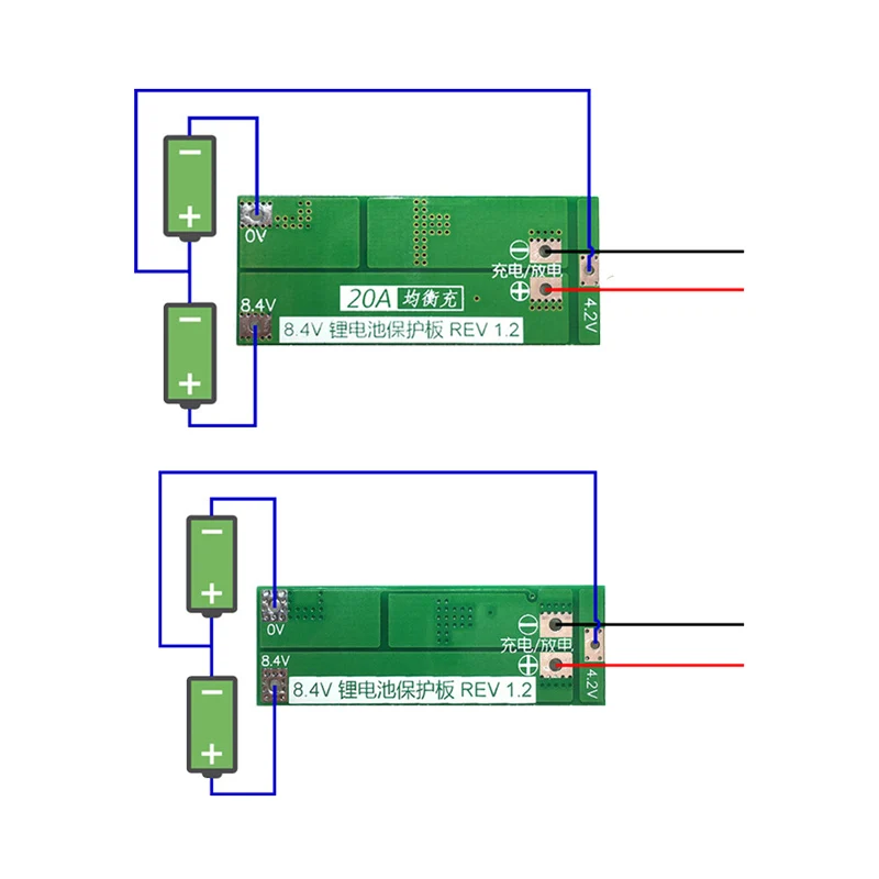 2s 20A 7.4v 8.4v 18650リチウム電池保護板/bmsボード標準/バランス