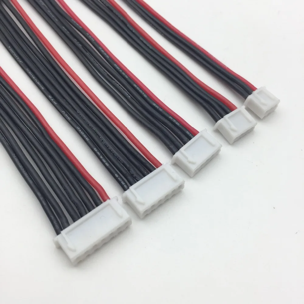 5Pcs 150mm 2s-6s LiPo battery charging extension line/wire/connector 22AWG male and female balancer silicone cable 2S 3S 4S 5S6S