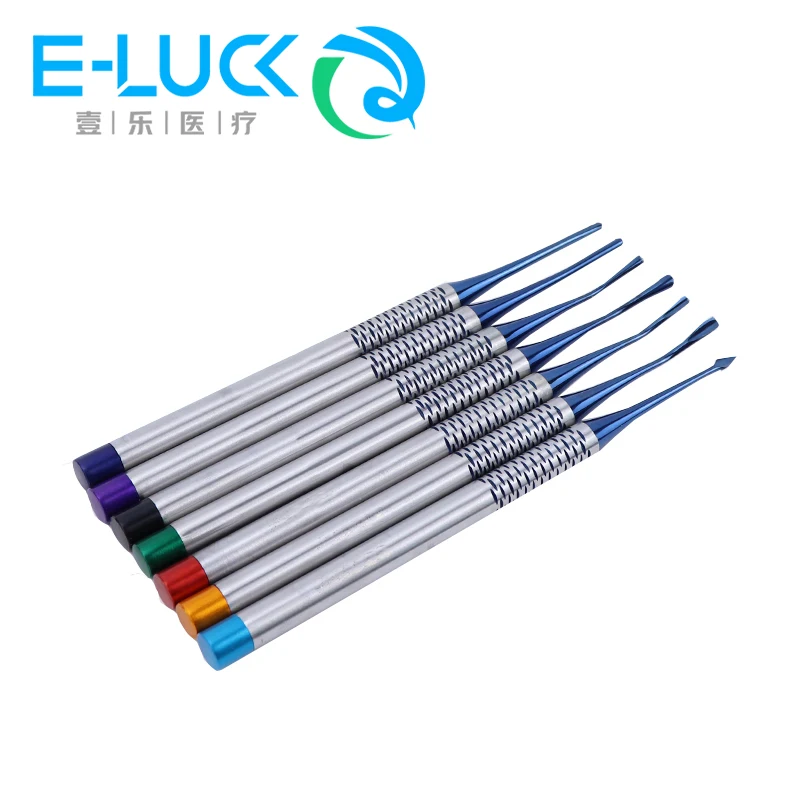 7pcs/set Dental Tooth Extracting Tools Titanium Alloy Steel Minimally Invasive Tooth Extracting Elevator Set Implant Instrument