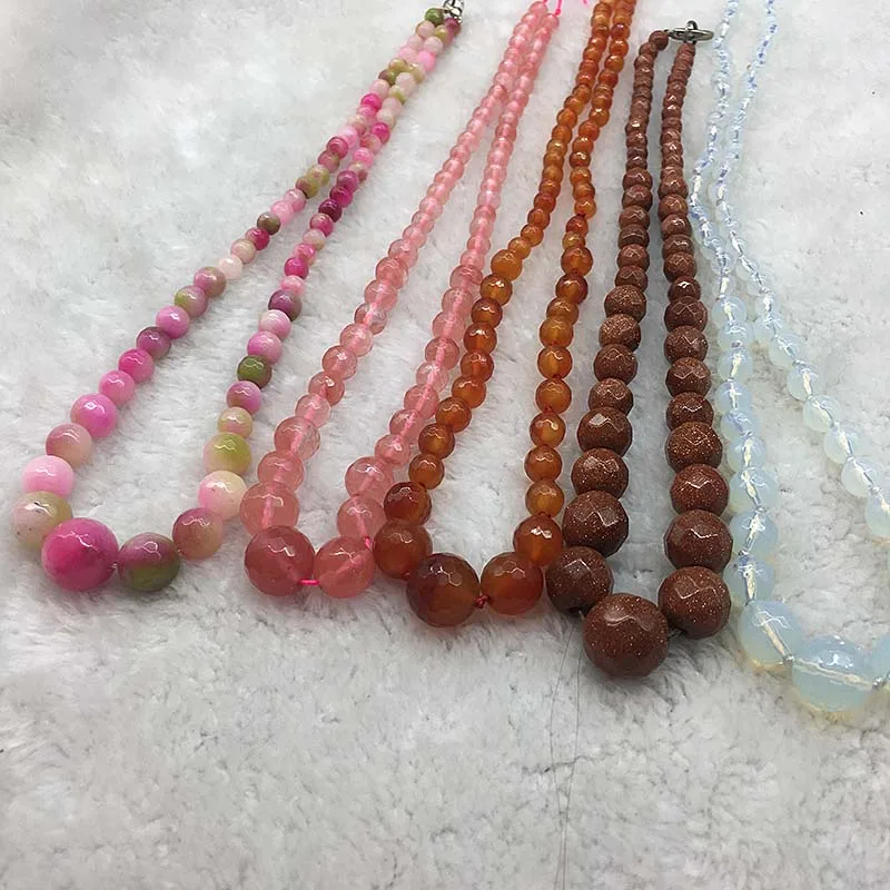 Charming!! 10-20mm Azurite Phoenix Agate Stone Crystal Quartz Round Roundel Beads Necklace