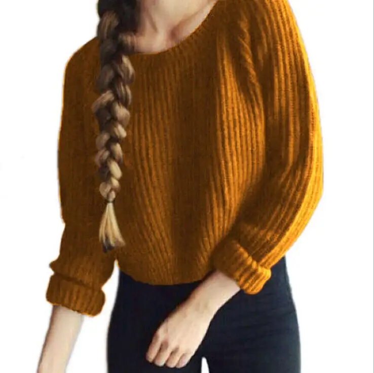 Autumn winter women sweaters and pullovers korean style long sleeve casual crop sweater slim solid knitted jumpers sweater mujer