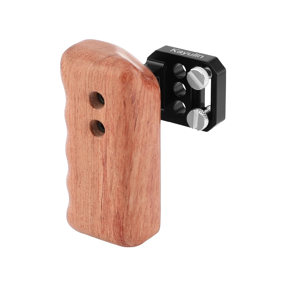 Kayulin impugnatura sinistra in legno con due viti da 1/4 "-20 per gabbia universale per fotocamera Dslr