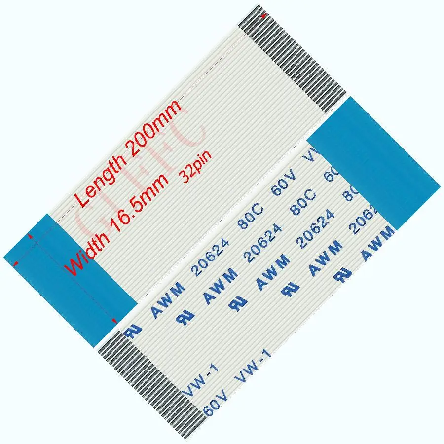 64pin 0.5 الملعب 165 مللي متر-500 مللي متر A-نوع مرنة سلك مسطح FFC awm 20624 بنفايات ل TTL LCD DVD الكمبيوتر