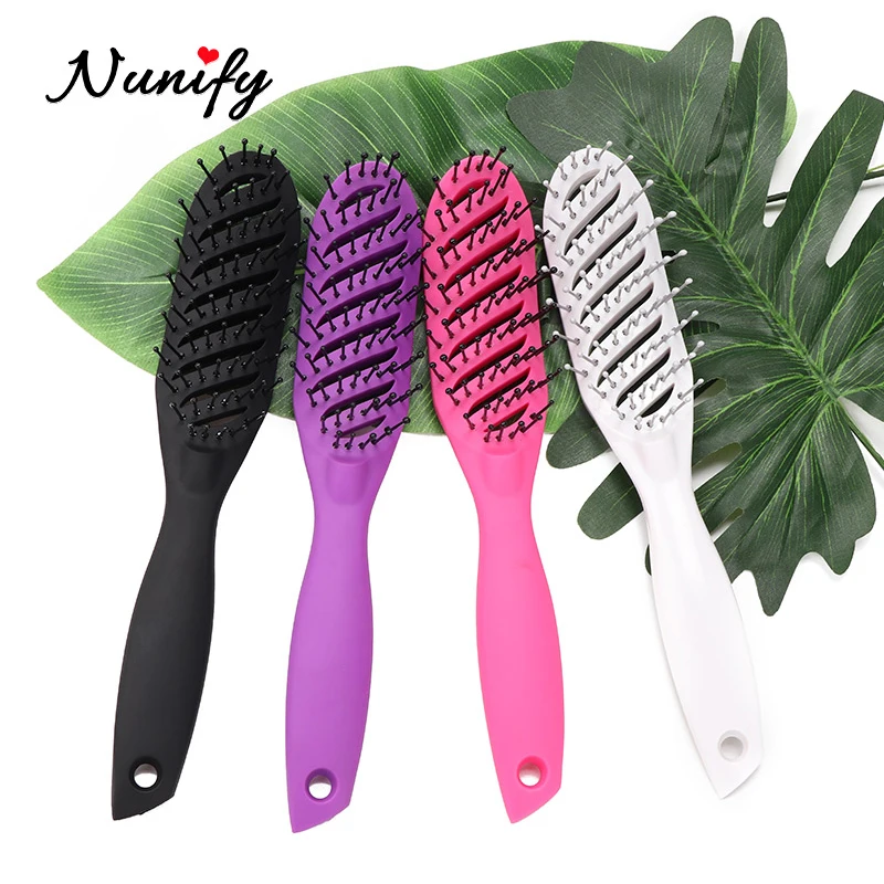 Nunify-cepillo para peluca de nailon para hombres, herramientas de peinado para salón de peluquería, desenredar el pelo rizado húmedo