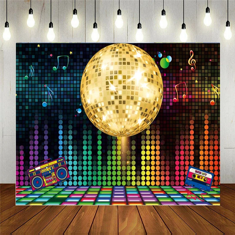 

Disco Neon Night Photography Backdrop Vintage 70s 80s 90s Let's Glow Crazy Party Supplies Decor Background Photo Booth Banner