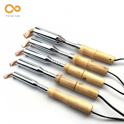 75-300W High Power Wooden Handle Electric Soldering Iron Tool Copper External Thermal Soldering Household Electric Soldering Pen