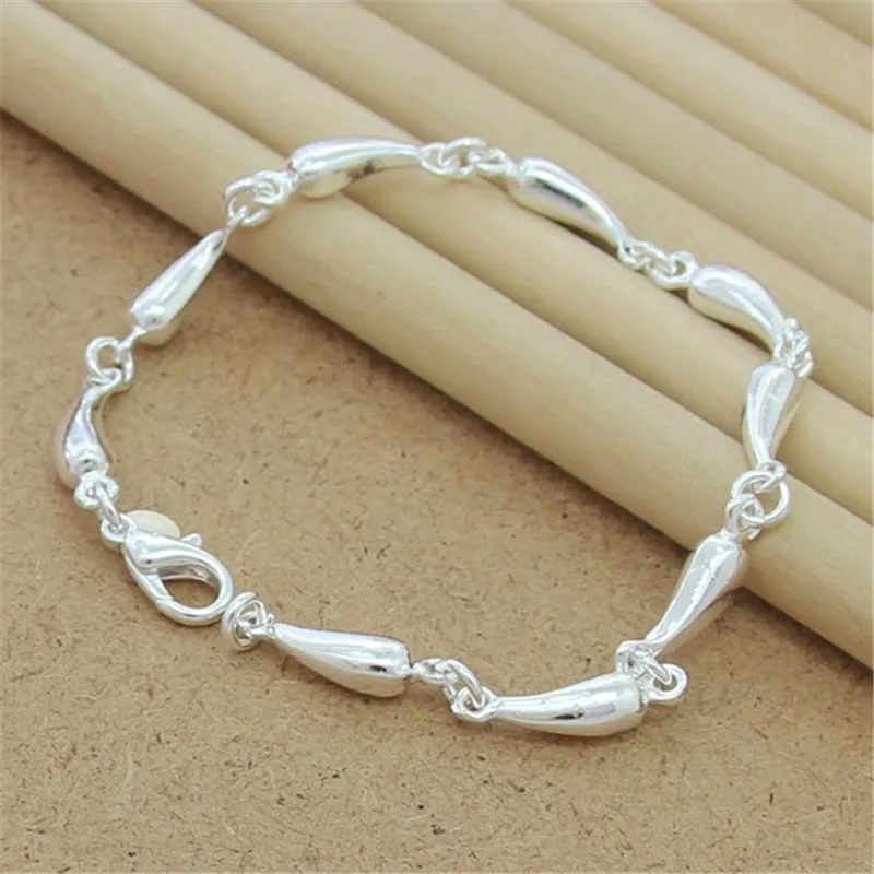 925 Sterling Silver Bracelet Angel Teardrop Silver Chain For Woman Charm Jewelry Bracelet Gift