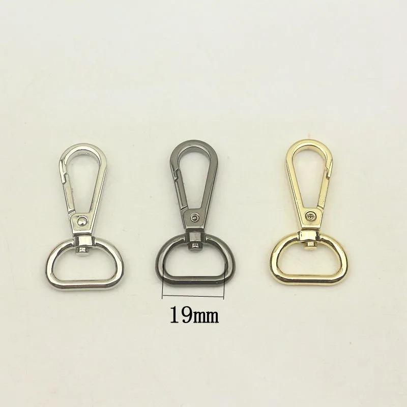 

30Pcs 19mm Snap Hooks Silver Gold Luggage Bag Metal Buckles KeyChain Dog Collar Lobster Clasp Hook DIY Hardware Accessories