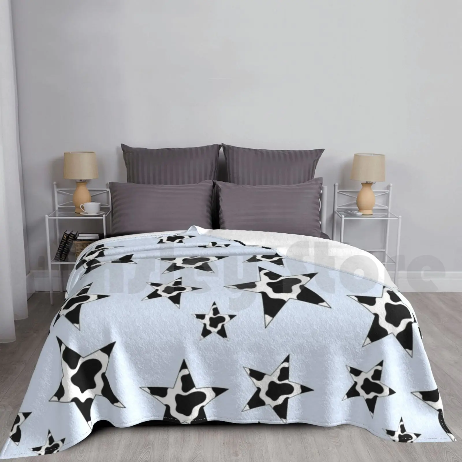 

Эстетическое одеяло со звездным принтом Cowprint для дивана-кровати, путешествий, бренди Melville, модное глянцевое одеяло Badescu Cow Cow Cow