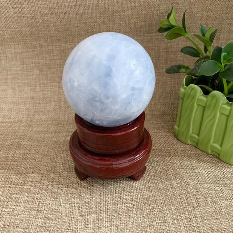 

Celestite crystal ball quartz gemstones natural stones and minerals healing reiki feng shui home decoration