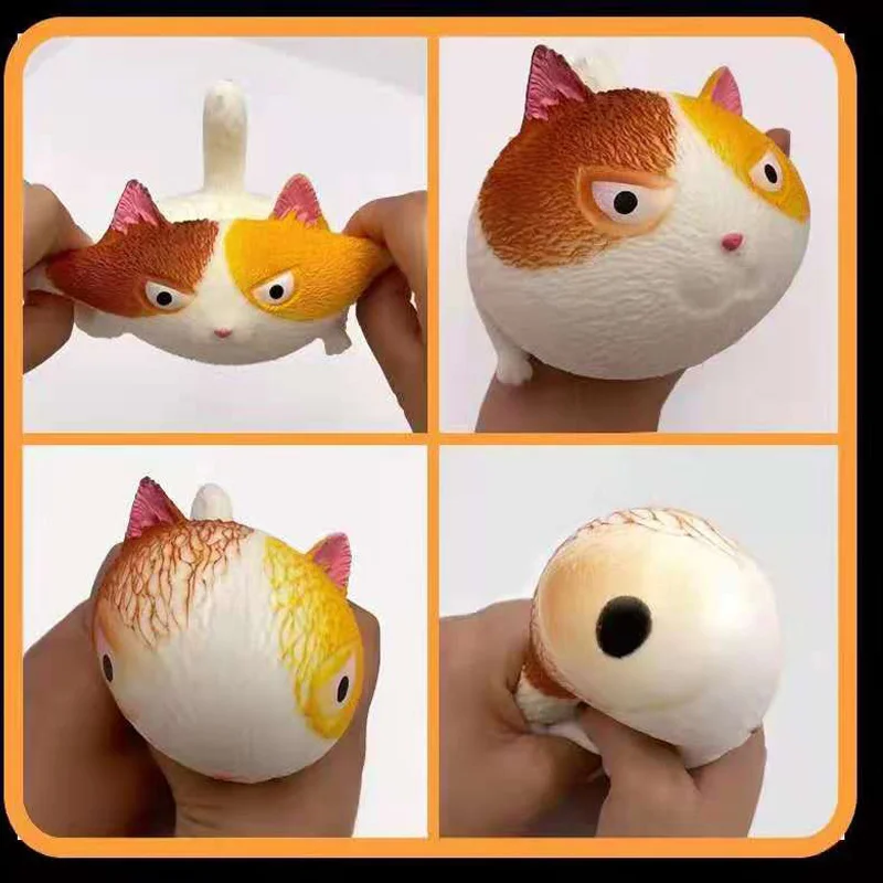 Kawaii Angry Cat Squeeze Toy Kitty Decompression Toys Mini Animals Antistress Gadget Squish Anti-Stress Toys Adults Kids Gift