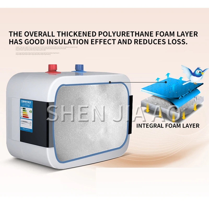 Riscaldatore di acqua piccolo caldo a velocità 6L tipo di accumulo di acqua scaldacqua elettrico mini scaldabagno da cucina e da bagno multifunzione per la casa